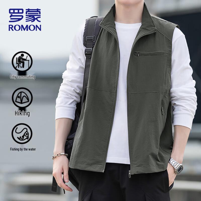 ROMON Men's Outdoor Multi-Pocket Fishing Work Vest