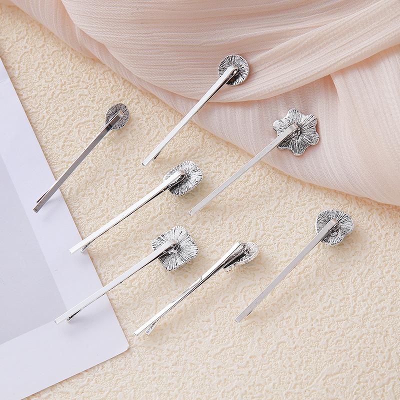 2/3/6Pcs Chinese Style Turquoise Set:Square Heart Flower Drop Blue Turquoise White Turquoise Hairpin Accessories