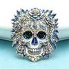 Blumiges Design Totenkopf Brosche Emaille Blumiger Totenkopf Abzeichen Anstecker Halloween Revers Anstecker Feiertag