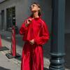 2026 Oversized Sporty Two-Zip Tracksuit Set Women Loose Fit Streetwear Long Sleeve Pants