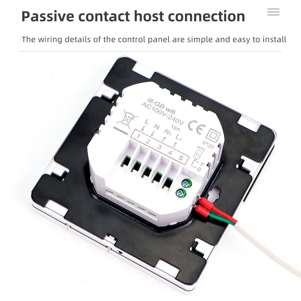 Tuya WiFi Elektrischer Temperaturregler 220V Intelligenter Fußbodenheizungs-Thermostat Sprach-Fernbedienung Digitales Thermostat für Zuhause