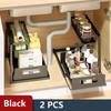 Under Cabinet Organizer 2 Tier Sliding Shelf Organizer for Kitchen Bathroom Space Saver Easy Install