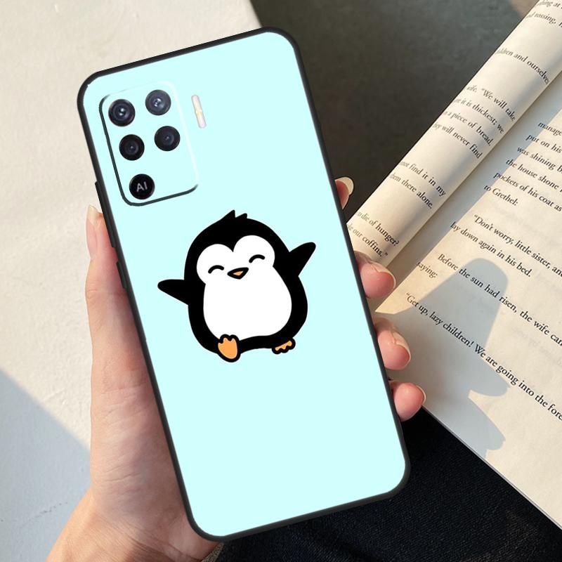 Cartoon Penguin Case For Oppo A5 Pro A15 A16 A17 A57 A77 A94 A74 A54 A76 A96 A40 A60 A80 A18 A38 A58 A78 A98