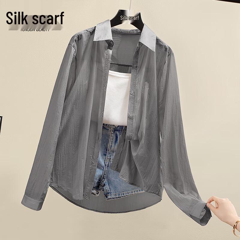 Women s Lightweight Long-Sleeve Cardigan Shirt One Size