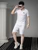 European Trendy Brand Badge Polo Shirt Men's Short-Sleeved Stand-Up Collar T-Shirt 2025 Summer New Business Casual T-Shirt