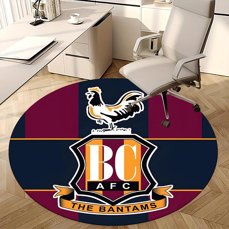 BC AFC,The Bantams Crest Chair mat Round Rug Office carpet, Non slip, Suitable for Living Rooms, Bedrooms decor.1205005a