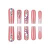Foreign trade simple wearing nail white French rhinestone nail piece removable advanced fake nail finished patch nail