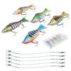 5 Pcs Multi Jointed Swimbait Lure Slow Sinking Pike Fish with Anti-bite Steel Wire 15cm 15g Lifelike Bait