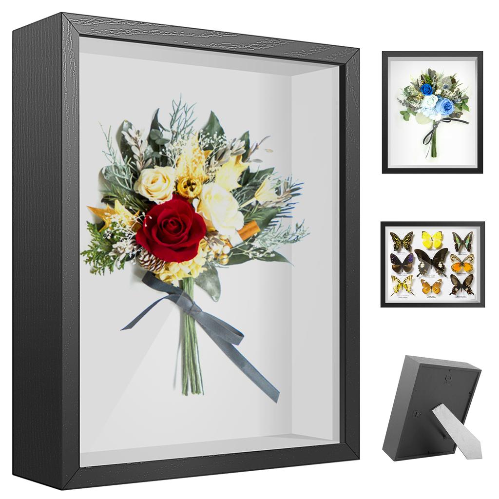 Shadow Box Picture Frame Wall Mounted Shadow Box Simple Elegant Display Cases Rectangle for Display Photos Medals Awards