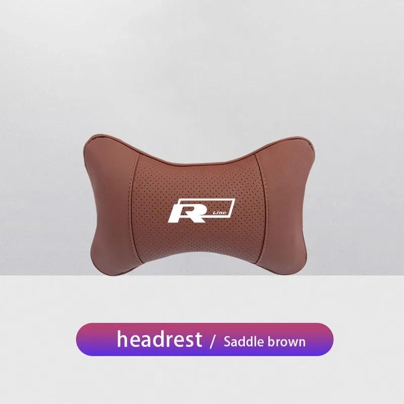 1Pcs Car Seat Headrest Auto Logo Neck Head Pillow Tools For VW R Line GTI Atlas Jetta Touareg Variant Golf Polo Taos PassatAL6