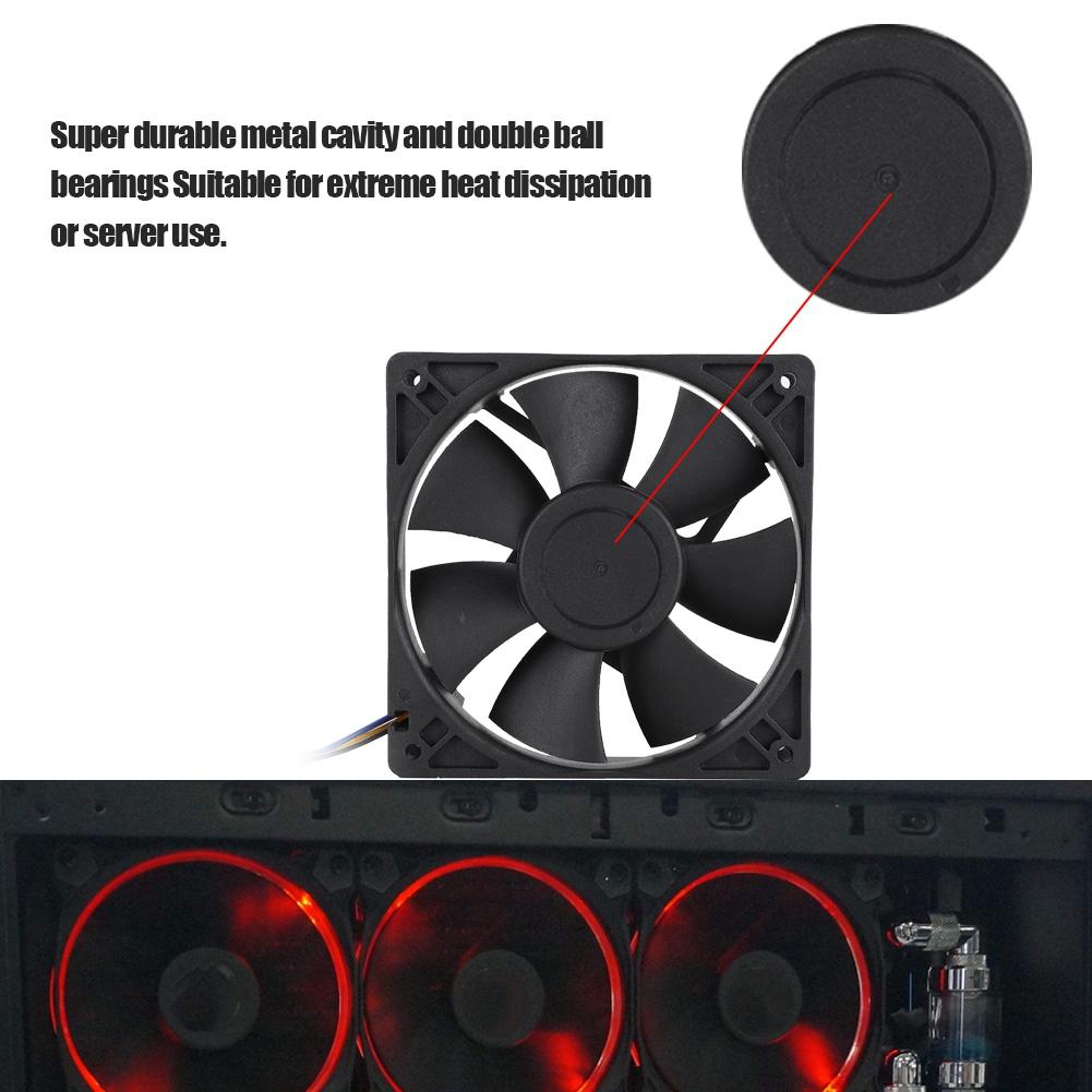 12V 0.8A 4Pin PWM Automatic Speed Control Plastic Blades Cooling Fan (SHLF1212PHE 15)