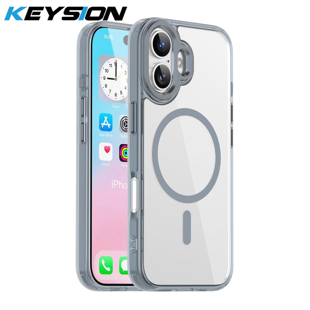 KEYSION Stoßfestes Transparentes Case für MagSafe für iPhone 17 17 Air Weiches TPU+PC Magnetisches Kabelloses Laden Telefon HD Klare Hülle