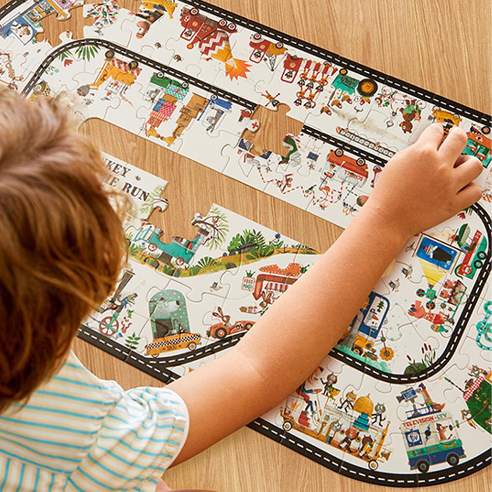 Dinosaur Puzzles For Kids Cartoon Floor Puzzles With Carrying Box Preschool Learning Educational Toys Gifts For Boys Girls