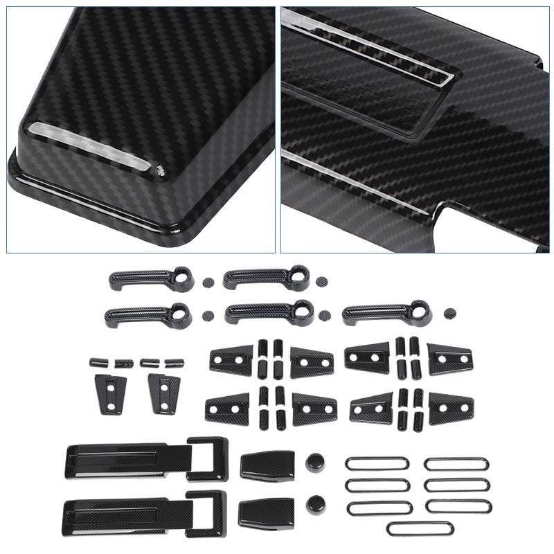  ABS Engine Hood Air Intake Decoration Door Handle Shell Cover Tailgate Glass Hinge Stickers For Jeep Wrangler JK 2007-2017 Interior Accessories