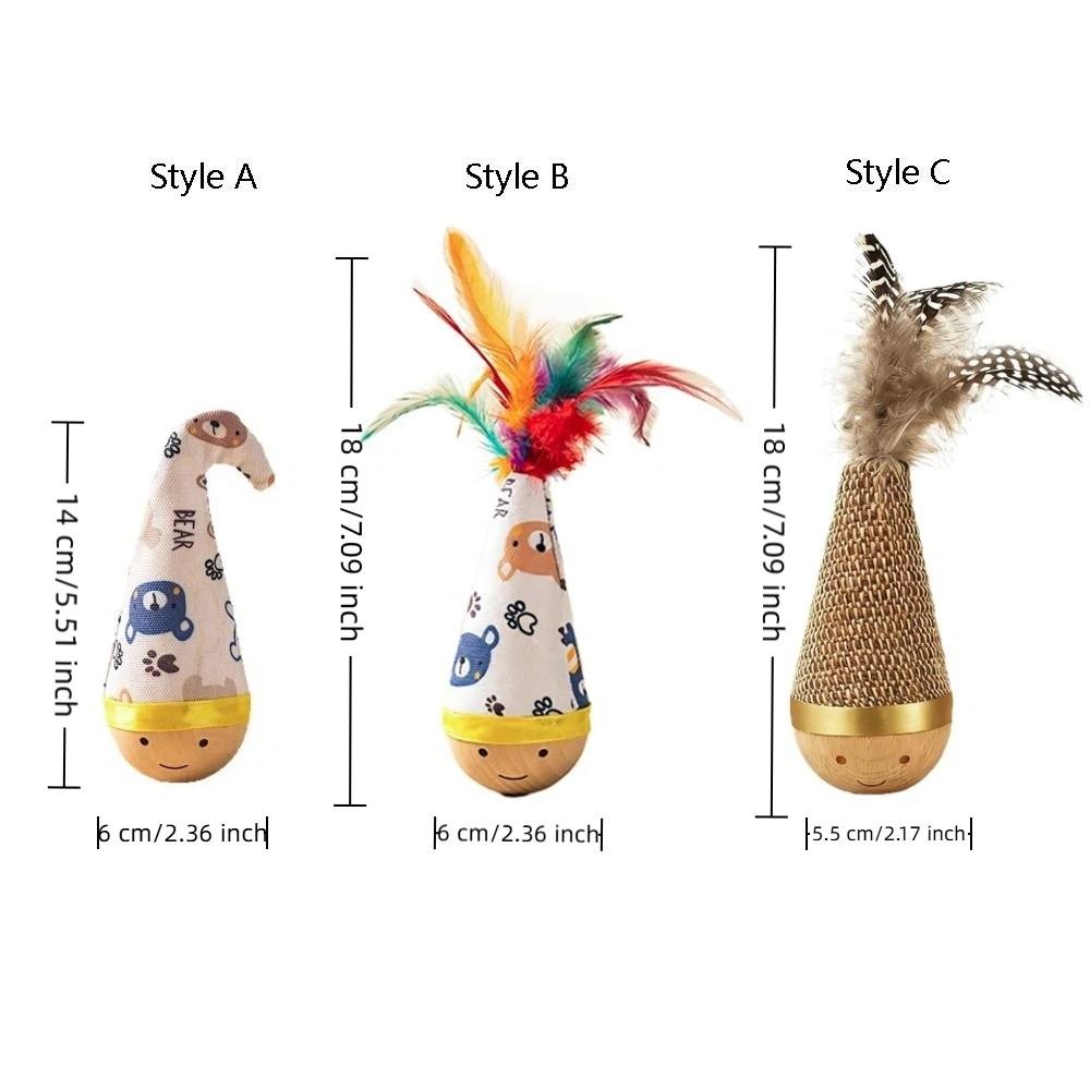 Wear-Resistant Cat Tumbler Wobbler Toys Bite-Resistant Cat Teaser Toy  Indoor Play