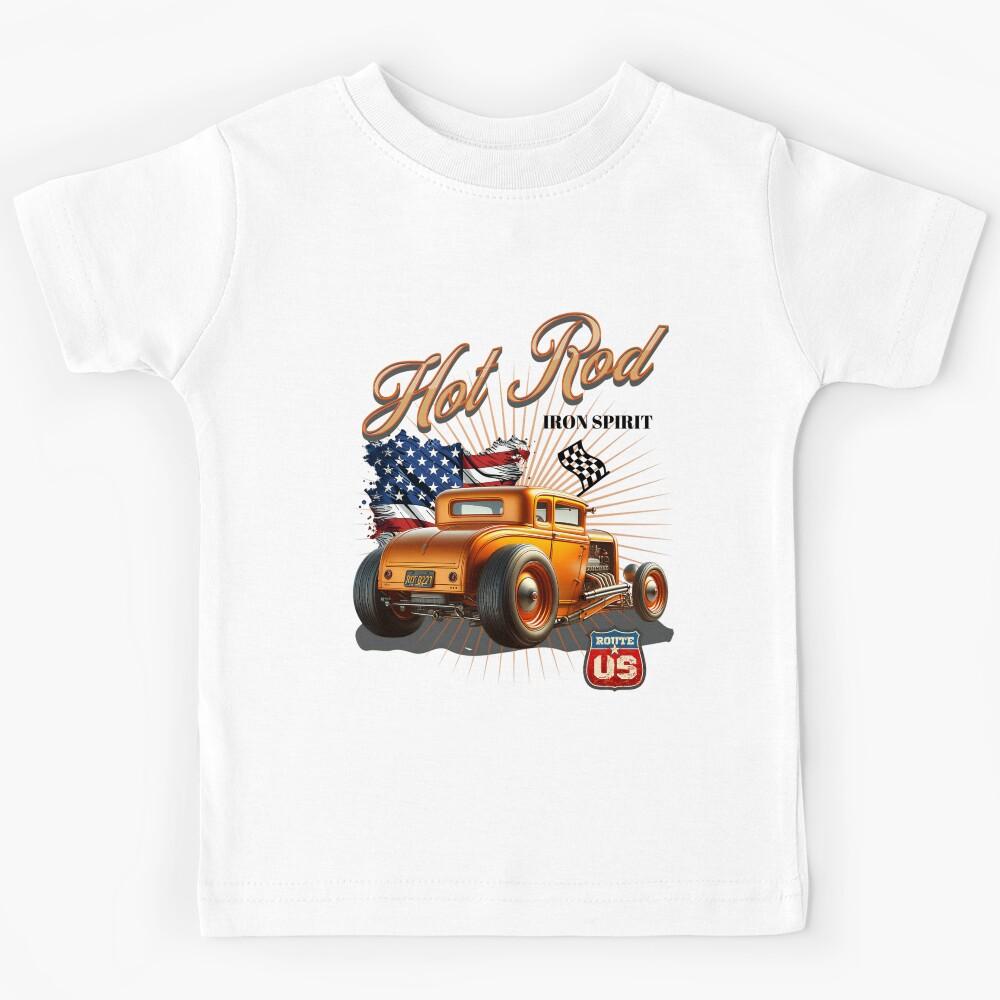 Racing Drag Car Muscle Hot Vintage Rod Kids T-Shirt 130