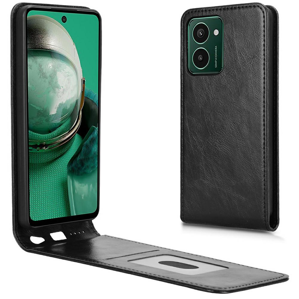 

Кожаный чехол для HMD Pulse Pro/Pulse+/Pulse с отделением для карт, магнитный вертикальный откидной чехол для телефона Black