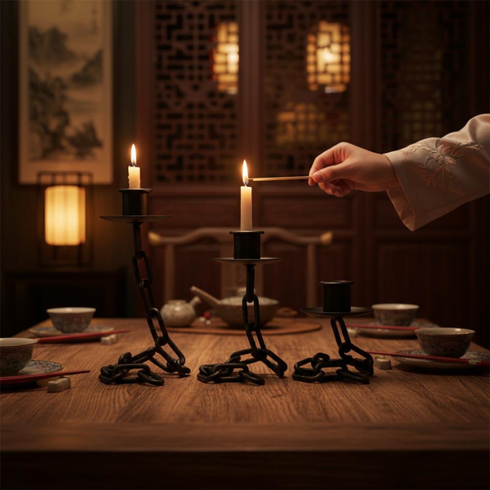 Industrial Style Dark Style Candle Holder Gothic Candle Stand Dinning Table Centerpiece Bedside