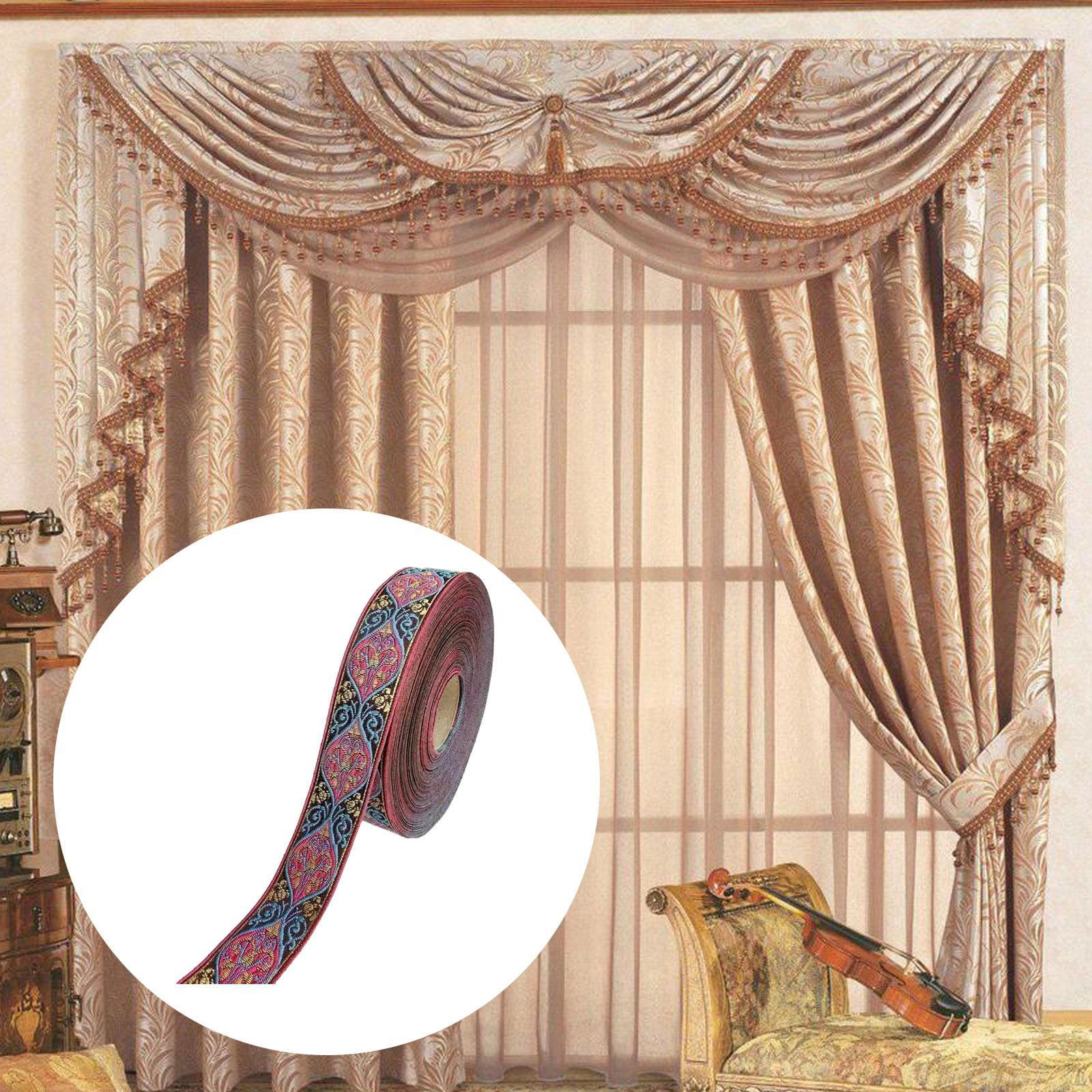 

Этническая жаккардовая лента 16,4 фута Ткань для декора штор Швейные проекты Сумки Товары для дома