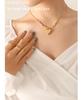 Korean Trendy Love Heart Snake Bone Chain Women's Non-Fading Versatile Peach Heart Pendant Necklace