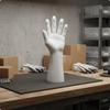 2 Stück Männliches Handmodell Robust Falsch Wiederverwendbar Ausstellungsstück für Ausstellungsraum Weiß Links