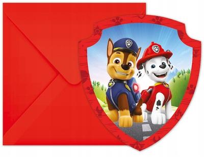 Zaproszenia Z Kopertami Paw Psi Patrol 6Szt.
