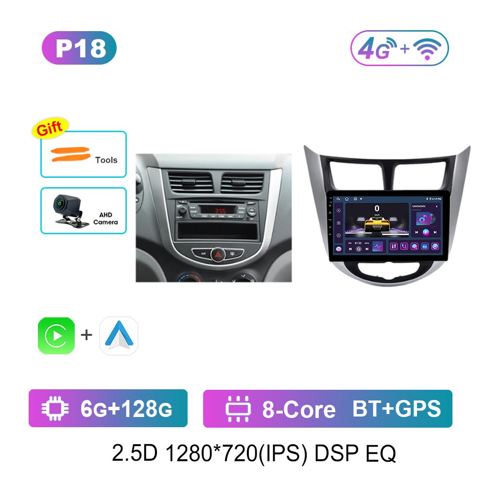 9'' for Hyundai Solaris Accent I25 2010 - 2016 Android OS GPS Car Video Multimedia Player Bluetooth WiFi HD Screen 4G Auto Tools