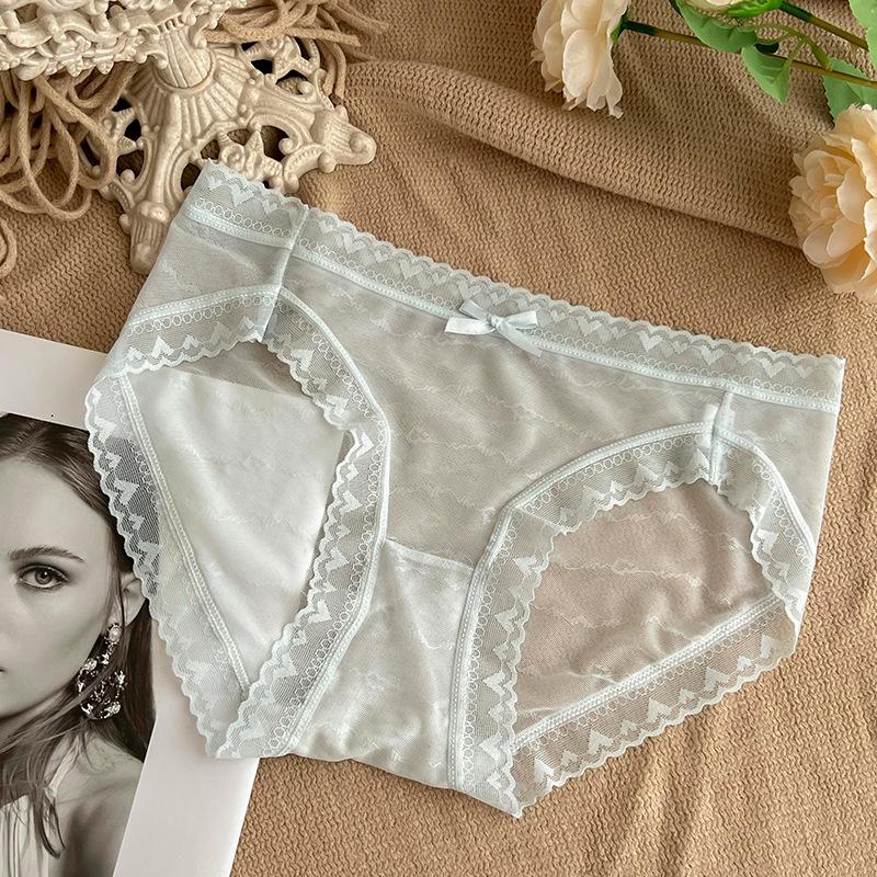 Braguitas de Encaje Sexy de Seda Helada para Mujer, Verano Nuevo, Sin Marca en la Cintura, Triángulo