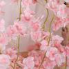 Artificial Cherry Blossom Fresh-keeping 135 Flower Head Faux Silk Flower Wall Hanging Artificial Rose Vine for Wedding