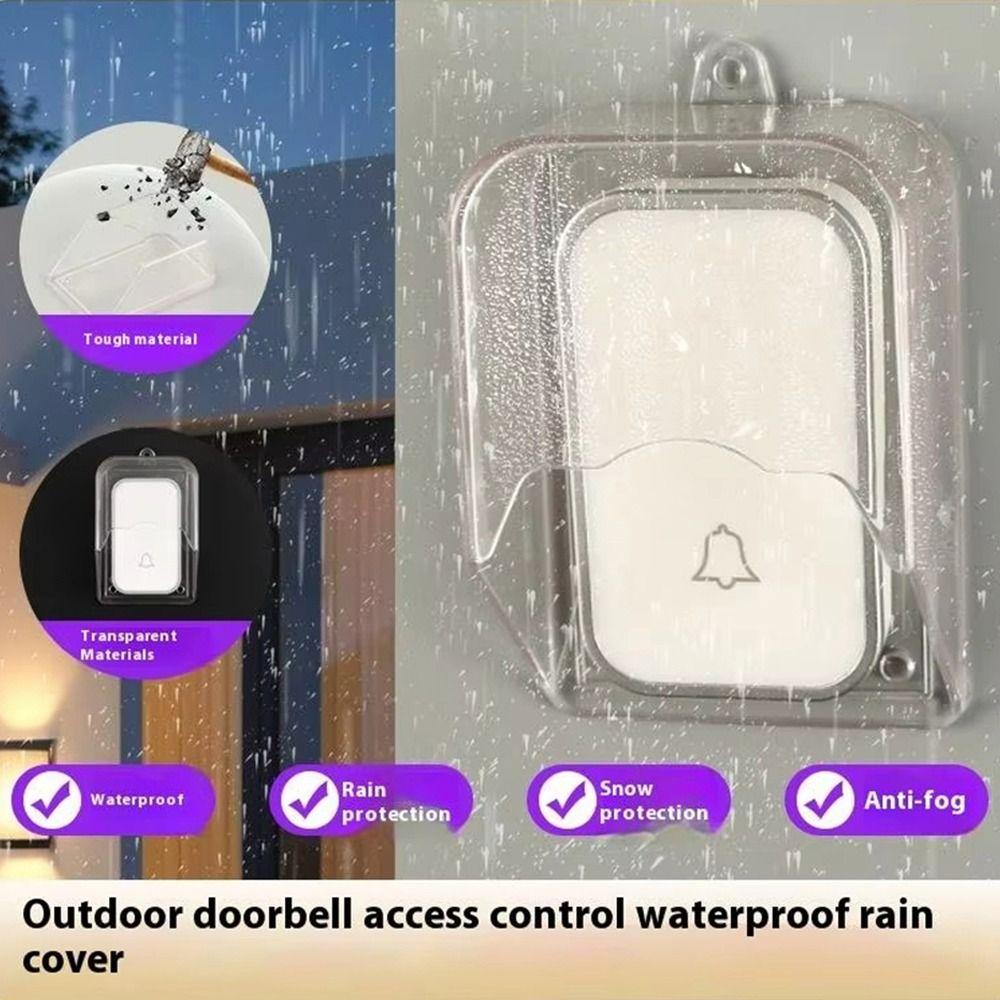 1 Set Wireless Doorbell Button Protective Cover Rainproof Universal Doorbell Cover Transparent Doorbell Splash Guard