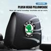 Car Seat Headrest Cover Anti-Fouling Neck Pillow Protector Accessories For Kamiq Karoq Octavia 2 3 Rapid Scala Kami Fabia
