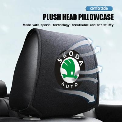 AEY1 Car Seat Headrest Cover Anti-Fouling Neck Pillow Protector Accessories For Kamiq Karoq Octavia 2 3 Rapid Scala Kami Fabia