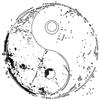 Black Oversized T-Shirt Yin Yang Print Graphic Tee for Casual Wear and Street Style
