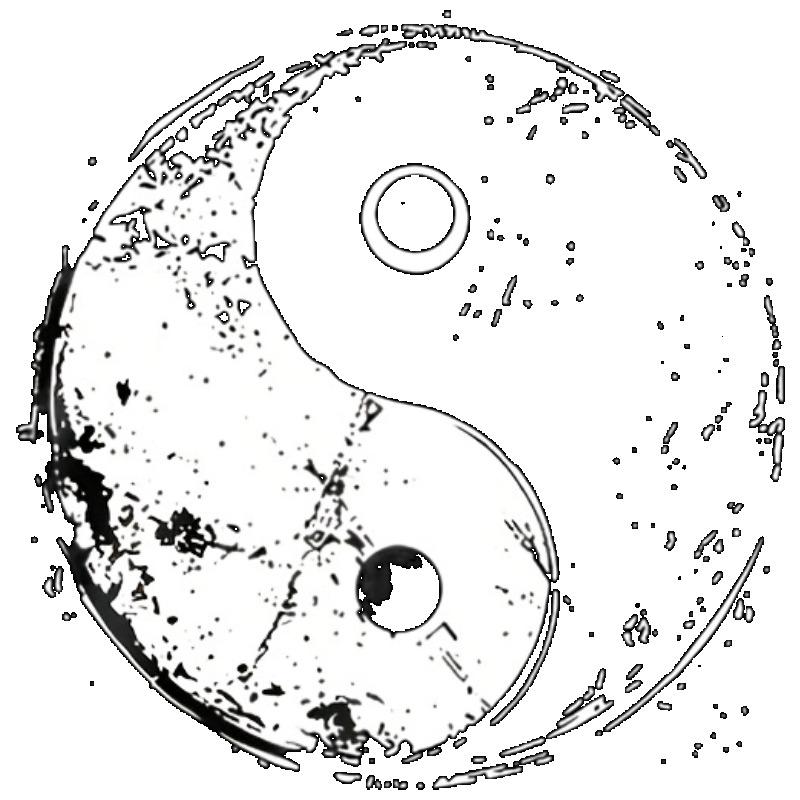 Black Oversized T-Shirt Yin Yang Print Graphic Tee for Casual Wear and Street Style