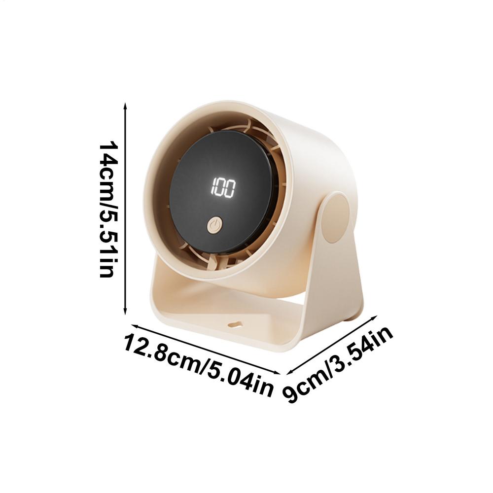 Small Fans For Desk USB Rechargeable Office Desk Fan Long Lasting Led Display Circulator Cooler Air Blower For Outdoor Travel