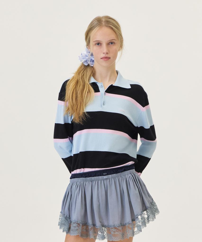 GROVE Gwen Collar Knit (Light Blue)