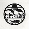 Customizable Metal Sign Dolphin Silhouette Family Name Decor Hot Sale Home Garden Wall Art