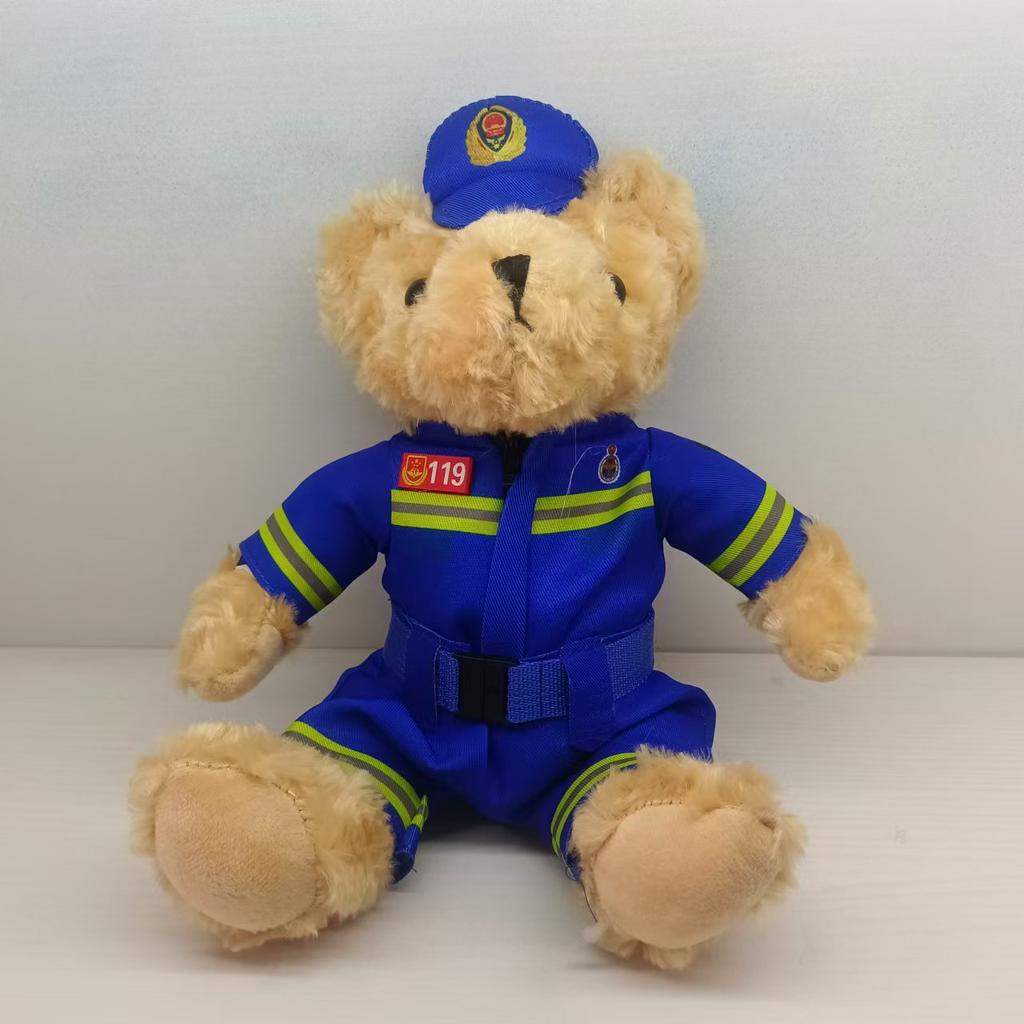 Poliția rutieră urs păpușă jucărie de pluș urs polițist urs locomotivă urs călăreț de fier ursuleț de pluș păpușă cadou