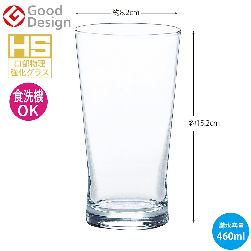 Toyo Sasaki Glass Fjord 15oz Tumbler Made In Dishwasher Good Design Award Glass Tumbler, (460ml), Japan, Safe, Shatterproof, Winner, Cup, Coffee,