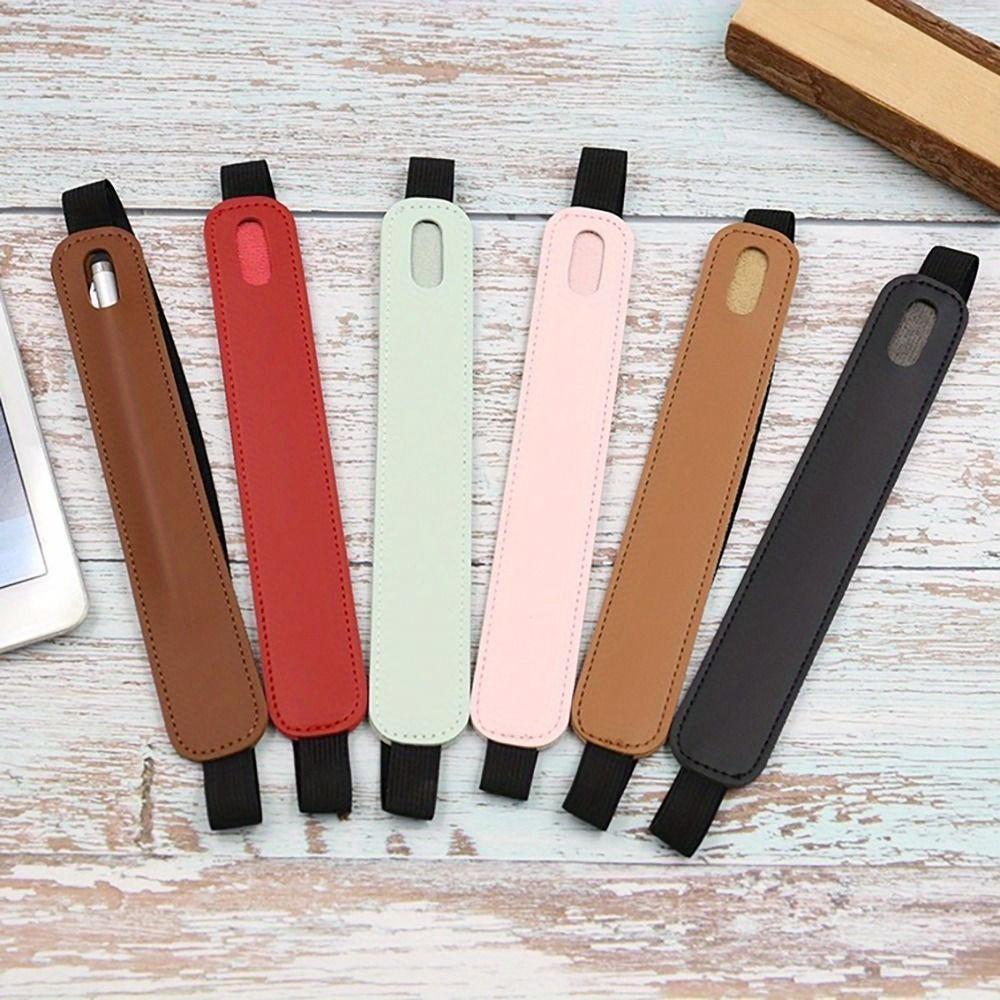 Luxury PU Leather Elastic Buckle Pencil Case for Book Notebook Pen Bag Touch Screen Pen Cover for Office Meeting Easy Carry