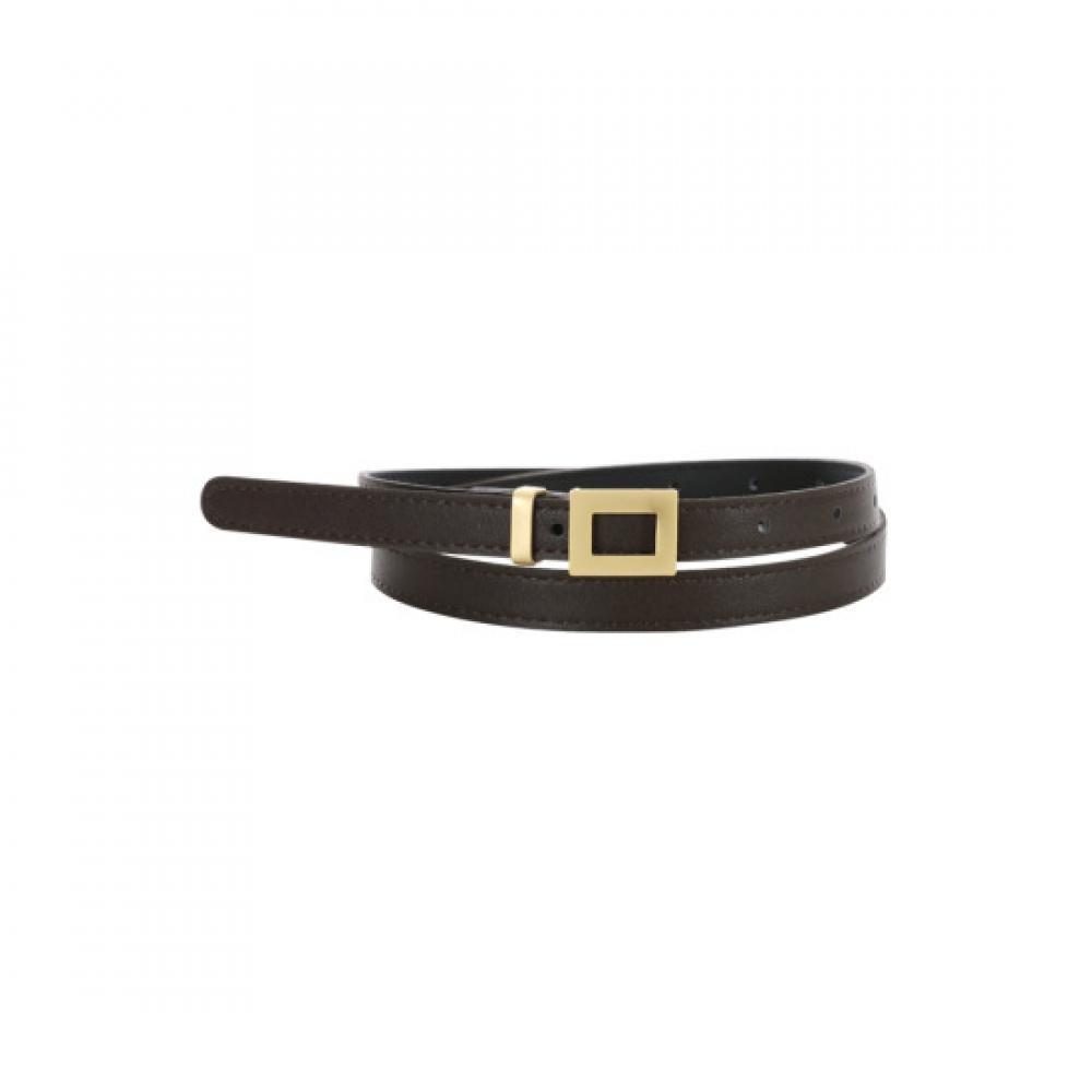 Shop   Women Premium Gold Square Ring Slim Belt Brown Tu Wbt 0749