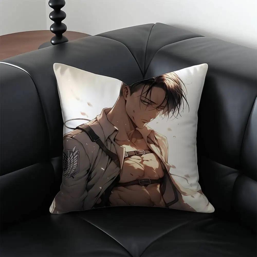 1 Stück Levi Ackerman Attack on Titan Kissenbezug, milbenabweisend, mit verdecktem Reißverschluss, seidig-kurzplüschig, Sofakissenbezug