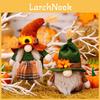 Décor d'Action de Grâce Ornement Suspendu Gnome de la Saison des Récoltes avec Feuilles à Carreaux Colorées