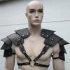 Mittelalterlicher Wikingerkrieger Schulterpanzer Gladiator Samurai Ritter Schulterplatten Gotisch Steampunk PU-Leder Gürtelpanzer Cosplay Kostüm