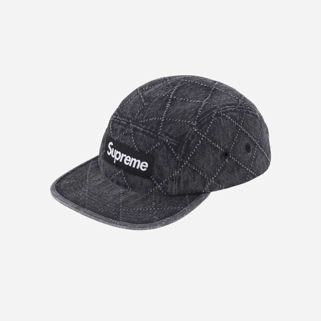 

Джинсовая кепка Supreme с перфорацией, черная 23FW