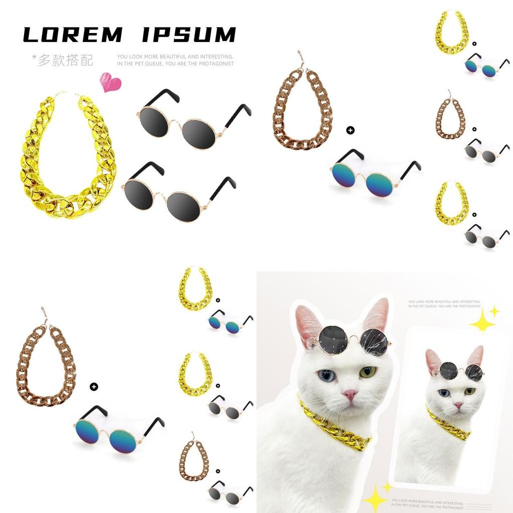 Entzückende Und Stilvolle Haustier-Festival-Kostüm-Halskette Und Brille Für Katzen Und Hunde