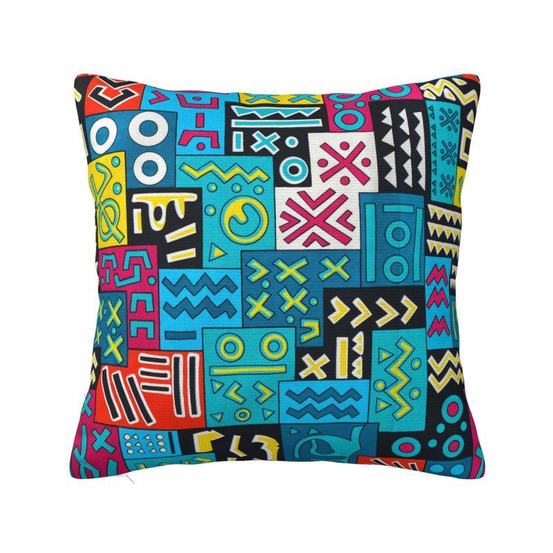 Afrikaanse Etnische Ankara Stijl Kussenhoes x cm Polyester Zachte Plaid Kussenhoes Voor Bank Zitdecoratie Beddengoed Kussensloop