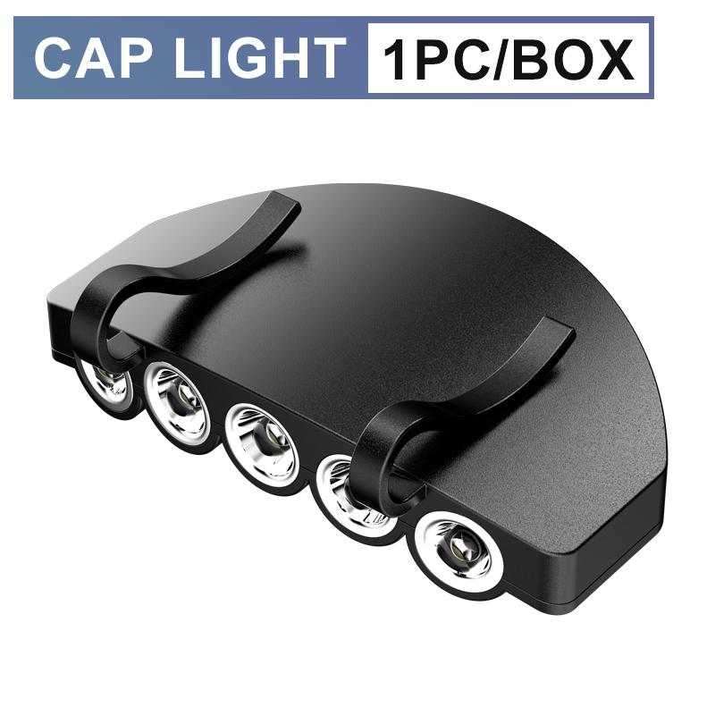 

5-светодиодная фара с зажимом в виде пуговичного элемента питания подходит для коротких пеших прогулок и пробежек. black белый