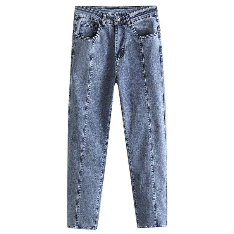 

Женские джинсы для похудения больших размеров, женские осенние повседневные брюки в полоску 7XL серый