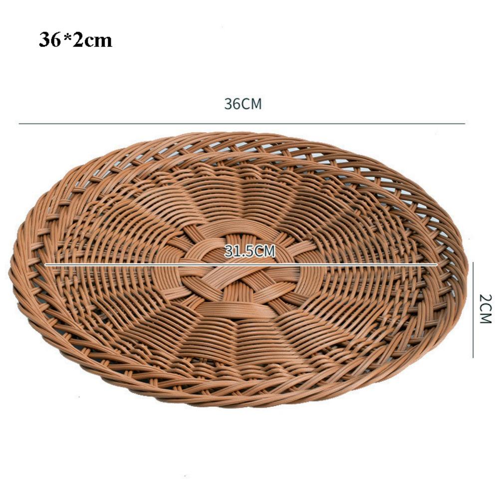 Hardness Rattan Wicker Woven Serving Baskets Plastic Handwoven Dried Fruit Dim Sum Snack Plate 3 Styles Household Rattan Basket